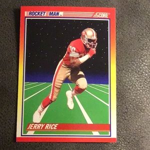 JERRY RICE, ROCKETMAN FOOTBALL CARD, 1990 Score, San Francisco 49ers
